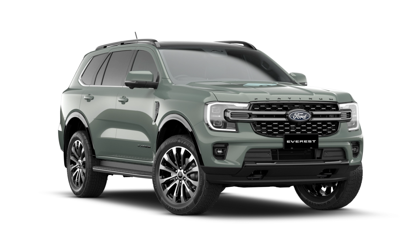 Conoce la Ford Everest 4x4 Platinum. Descubre sus rines de 21", techo panorámico bi-tono, sonido premium de 12 bocinas, pantalla de 12.4" y asistencias de remolque avanzadas. ¡Cotiza hoy!